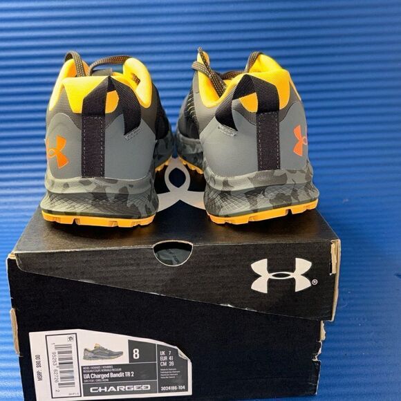Size 8- Men’s Under Armour Charged Bandit Trail 2 3024186-104 Running Shoes NEW - Picture 7 of 8